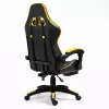 LEAN Silla de oficina y gaming giratoria con reposapiés y cojines, Negro y amarillo
