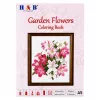 LEAN Estuche con tres compartimentos, libro para colorear con flores, sacapuntas, goma de borrar, lápices de colores - 72 piezas