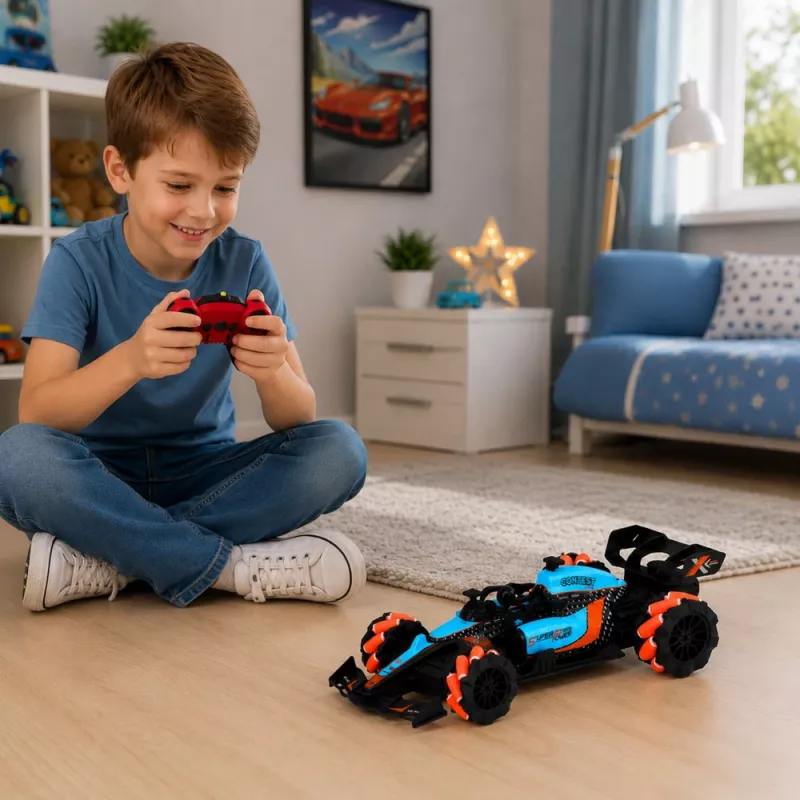Coche teledirigido acrobático 4WD LEAN TOYS 1:14 con rotación 360° y luces LED