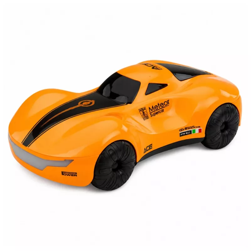 LEAN TOYS coche RC Drift 1:16 2,4 GHz 4WD con efecto de humo, luces LED y sonido, naranja