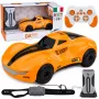 LEAN TOYS coche RC Drift 1:16 2,4 GHz 4WD con efecto de humo, luces LED y sonido, naranja