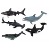 LEAN TOYS 17521 Set de 6 figuras de animales marinos - Orca, Tiburón, Ballena, Delfín, Tortuga y Manta - Multicolor