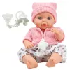 LEAN TOYS 24440 muñeca bebé con gorro, jersey y chupete, efectos de sonido (35 cm)