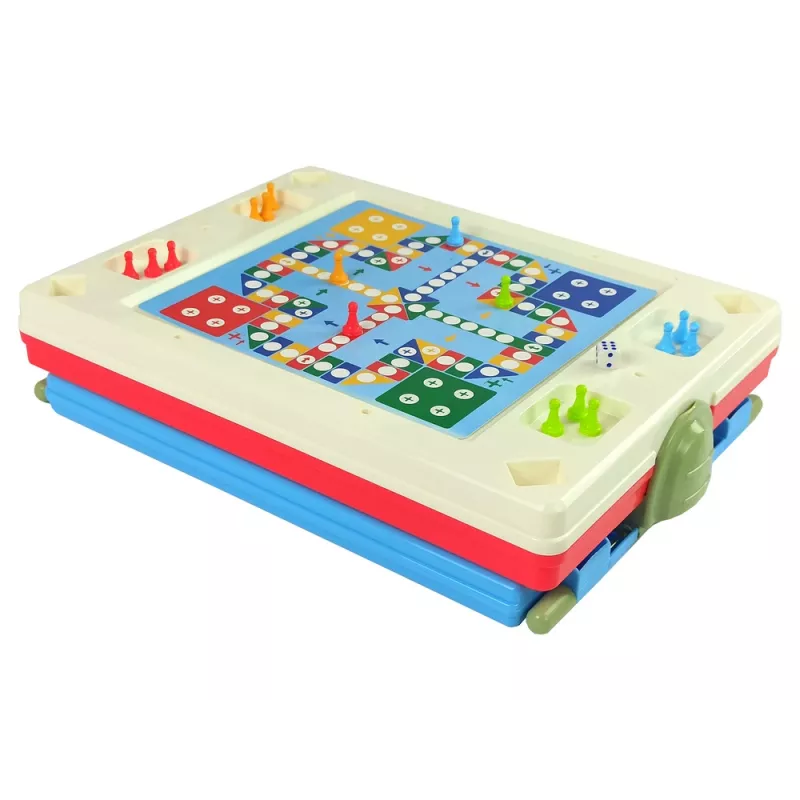 LEAN TOYS Pizarra magnética y de tiza 3 en 1, mesa azul para juegos
