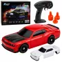 LEAN TOYS 31711 Coche deportivo RC Drift – 4WD, 2,4 GHz, carrocería intercambiable, rojo, 1:43