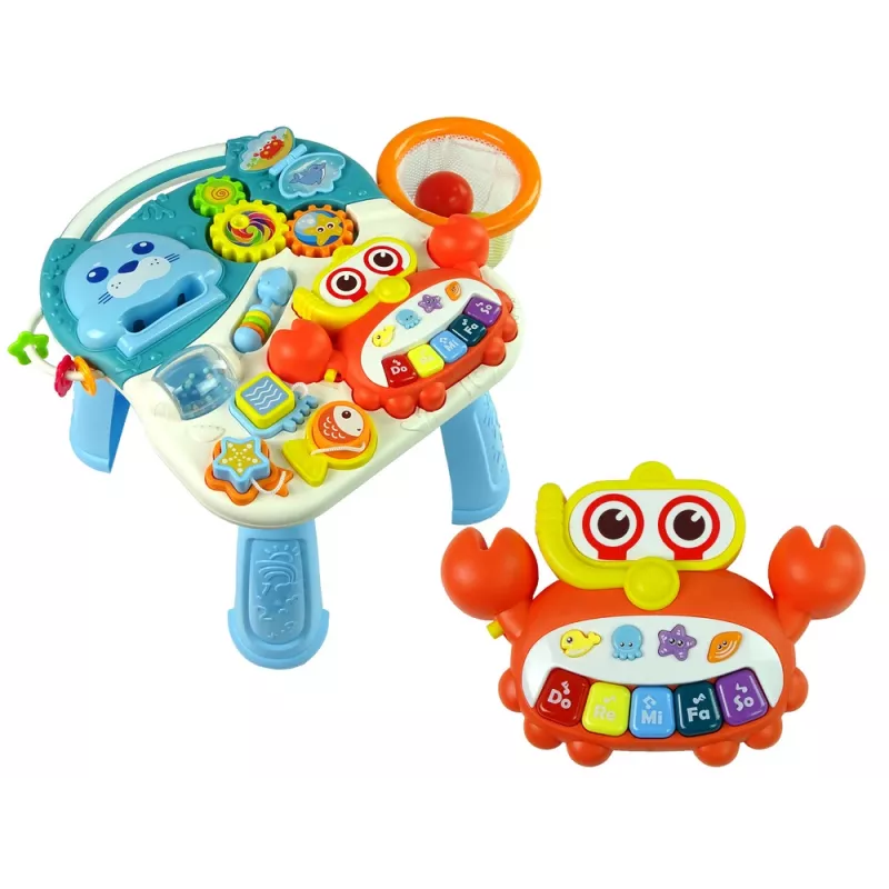 LEAN TOYS 4 en 1 cochecito-mesa de actividades-andador-triciclo para bebés azul