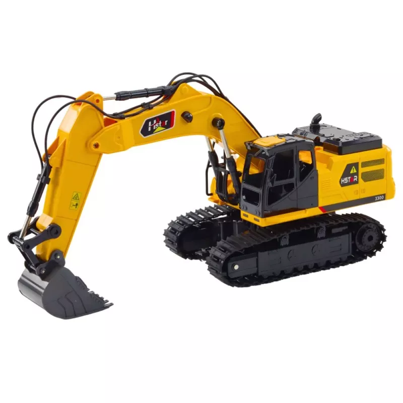 LEAN TOYS Excavadora RC oruga de 9 canales y 2,4 GHz con sonidos y luces LED, escala 1:14