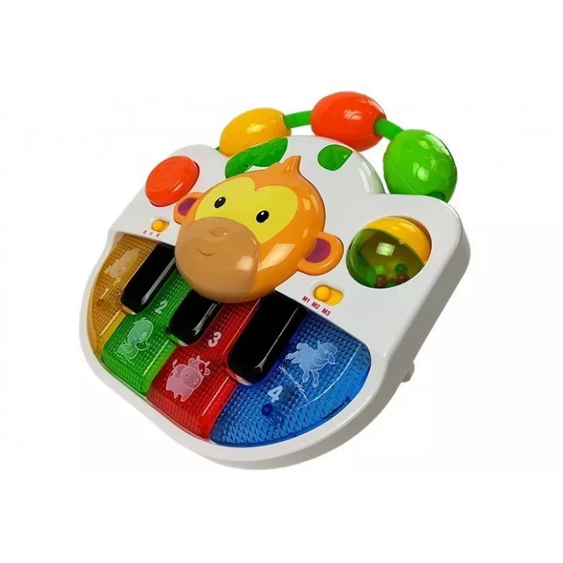 LEAN TOYS Piano con mono para bebé - Sonido y luz