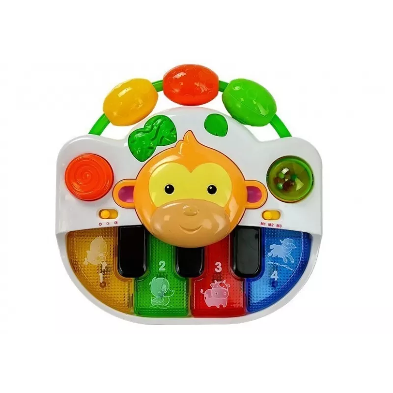 LEAN TOYS Piano con mono para bebé - Sonido y luz