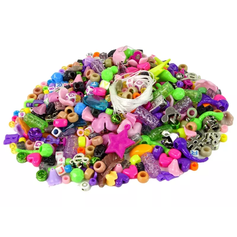 LEAN TOYS Set de cuentas de colores DIY bisutería