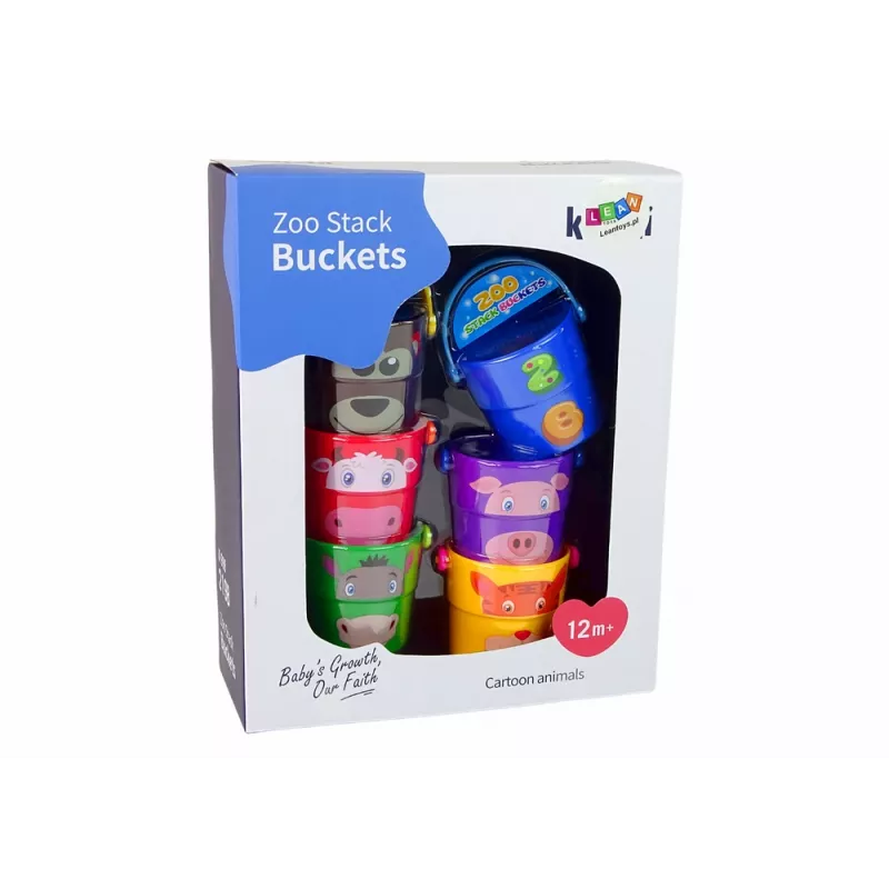 LEAN TOYS Set de cubos de colores con animales - una pirámide