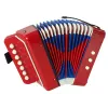 LEAN TOYS Acordeón para pequeños músicos – rojo, 7 teclas de tiple, diatónico, a partir de 3 años