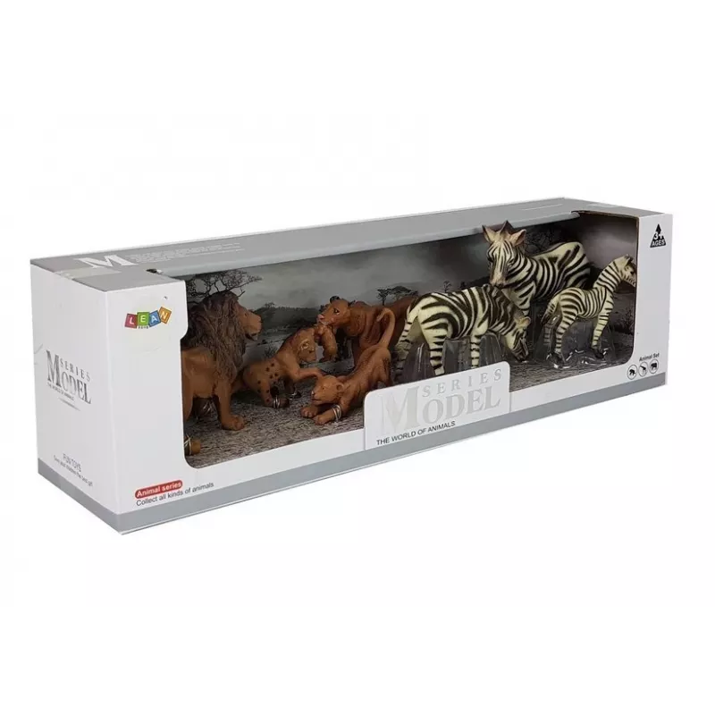 LEAN TOYS Animales salvajes de África león cebra familia set de figuras