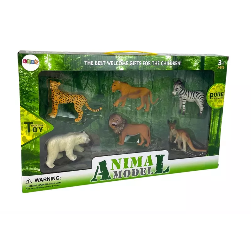 LEAN TOYS Set de figuras de fauna africana canguro cebra