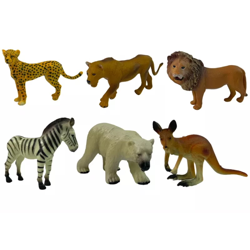 LEAN TOYS Set de figuras de fauna africana canguro cebra