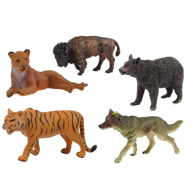 LEAN TOYS Set de figuras de animales salvajes africanos oso tigre