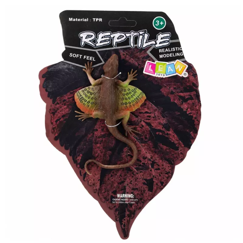 LEAN TOYS Agama Lizard Webbed Figura de goma elástica realista 13 cm