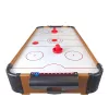 LEAN TOYS mesa de juego de air hockey con futbolín, 2 en 1, ventilador eléctrico, MDF, negro