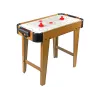 LEAN TOYS mesa de juego de air hockey con futbolín, 2 en 1, ventilador eléctrico, MDF, negro