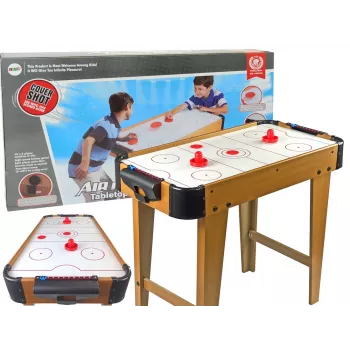 LEAN TOYS mesa de juego de air hockey con futbolín, 2 en 1, ventilador eléctrico, MDF, negro