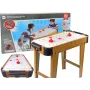LEAN TOYS mesa de juego de air hockey con futbolín, 2 en 1, ventilador eléctrico, MDF, negro