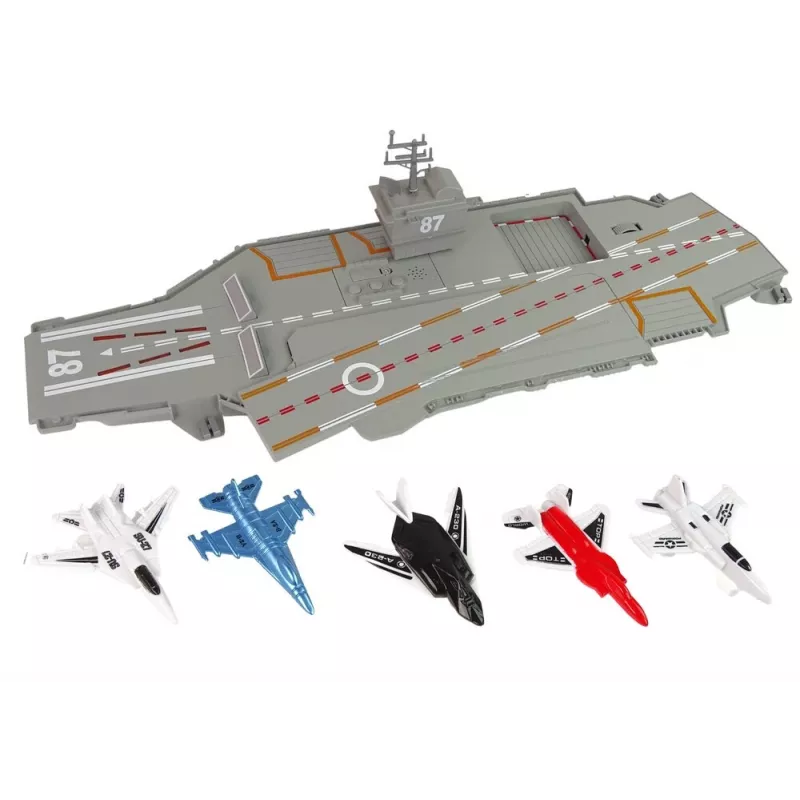 LEAN TOYS Portaaviones con jets 5 uds. sonido y luz