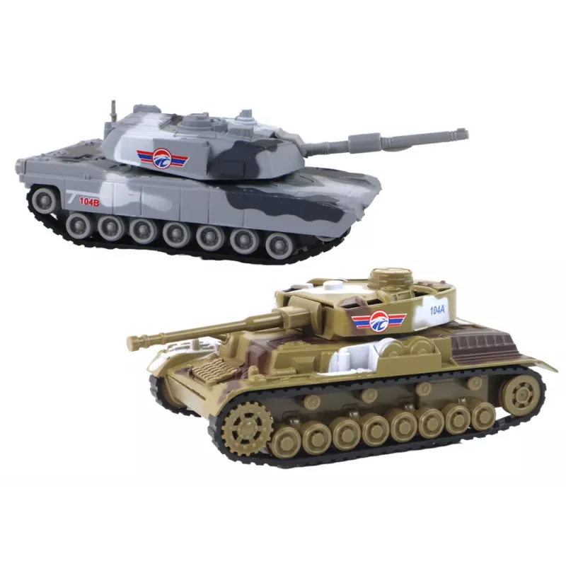 LEAN TOYS Tanque de Aluminio con Motor de Fricción, Varios Colores
