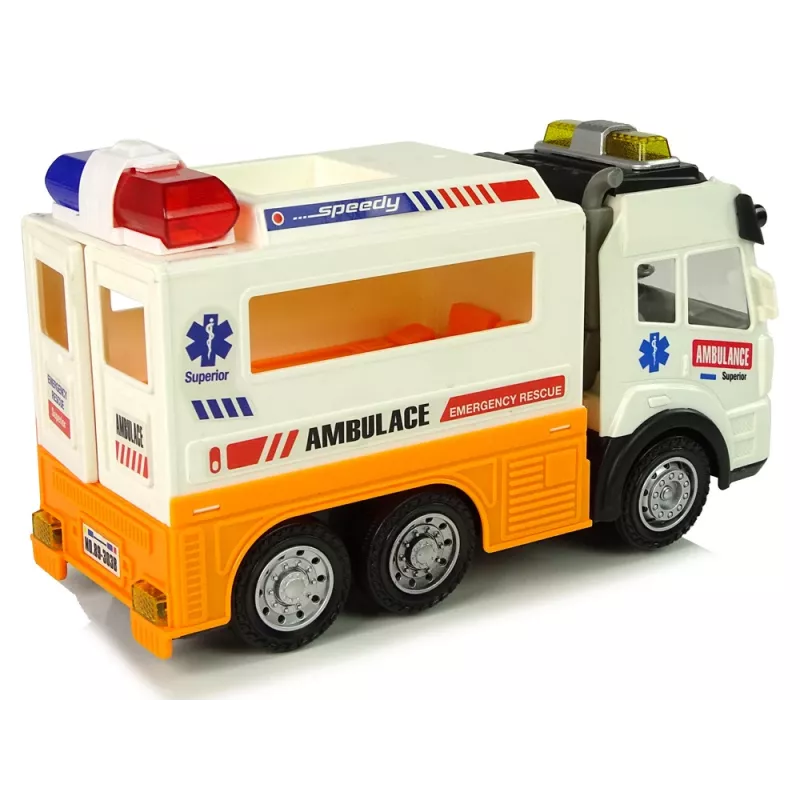LEAN TOYS Ambulancia coche a batería con luz y sonido