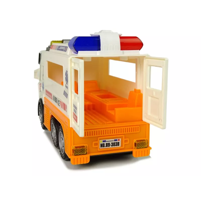 LEAN TOYS Ambulancia coche a batería con luz y sonido