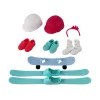 LEAN TOYS Muñeca Anlily niña con 4 accesorios de esquí deportivo