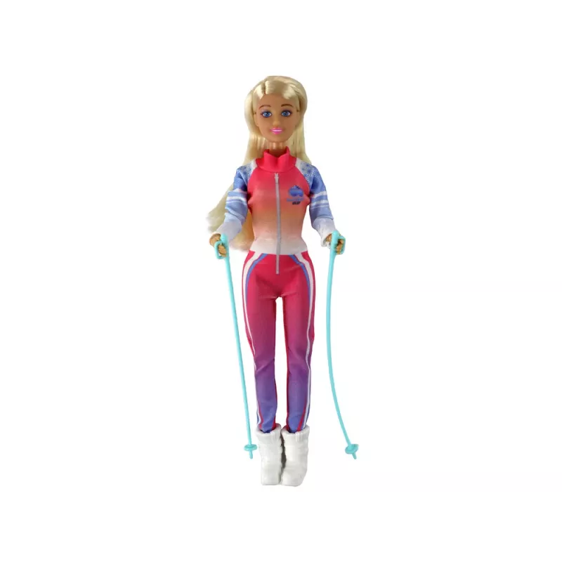 LEAN TOYS Muñeca Anlily niña con 4 accesorios de esquí deportivo