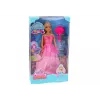 LEAN TOYS Muñeca princesa sirena Anlily con vestido rosa y cepillo