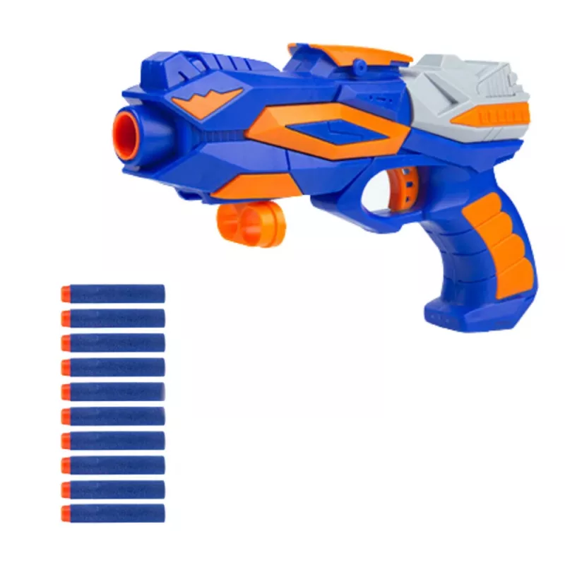 LEAN TOYS Pistola de juego arcade dardos de espuma diana electrónica contador