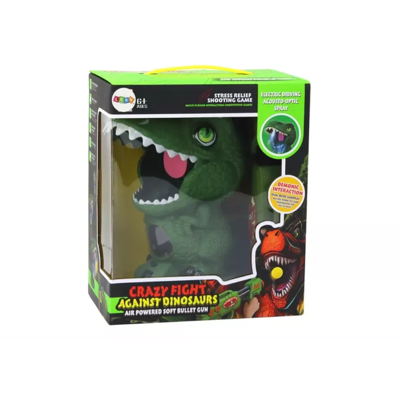 LEAN TOYS Arcade Game Pistola de bolas dinosaurio verde