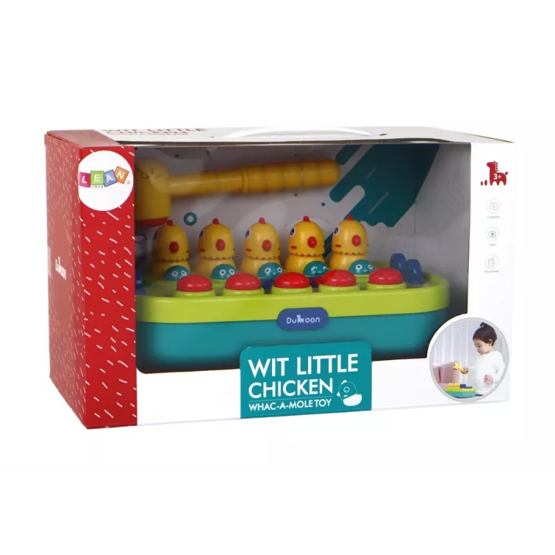 LEAN TOYS Juego Arcade Whac-a-Mole Pollos Martillo Luces Sonidos Funciona con Pilas