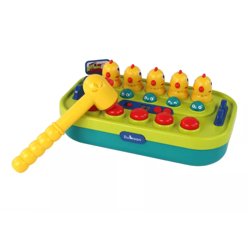 LEAN TOYS Juego Arcade Whac-a-Mole Pollos Martillo Luces Sonidos Funciona con Pilas