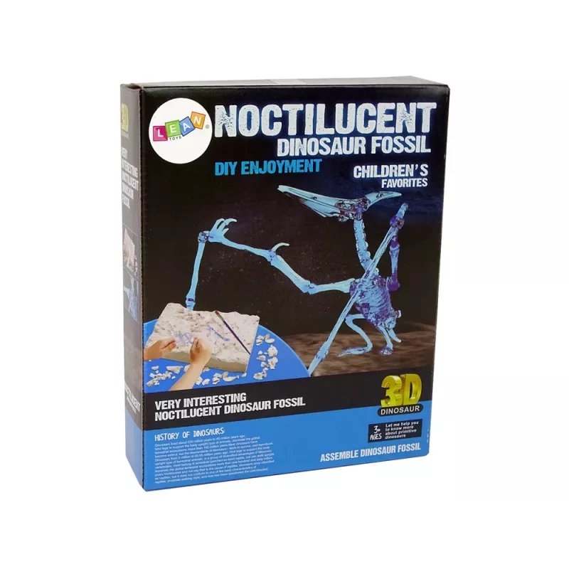 LEAN TOYS Set de excavación arqueológica esqueleto de dinosaurio Pteranodon holograma 3D