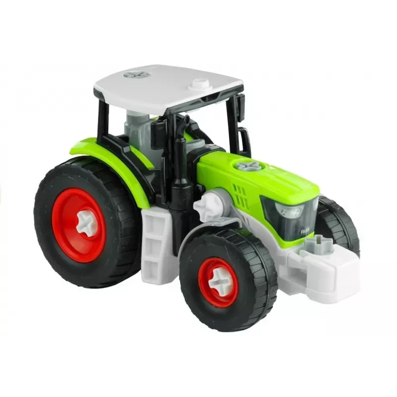 LEAN TOYS Tractor de montaje con remolque abierto 43 cm