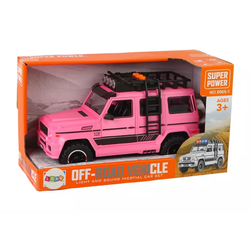 LEAN TOYS Coche todoterreno rosa V12 turbina