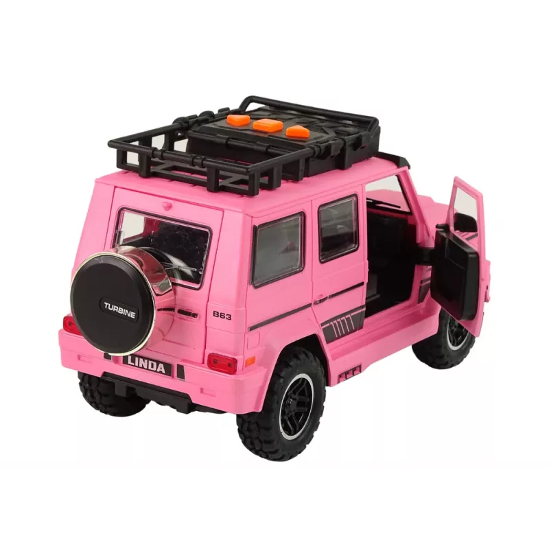 LEAN TOYS Coche todoterreno rosa V12 turbina