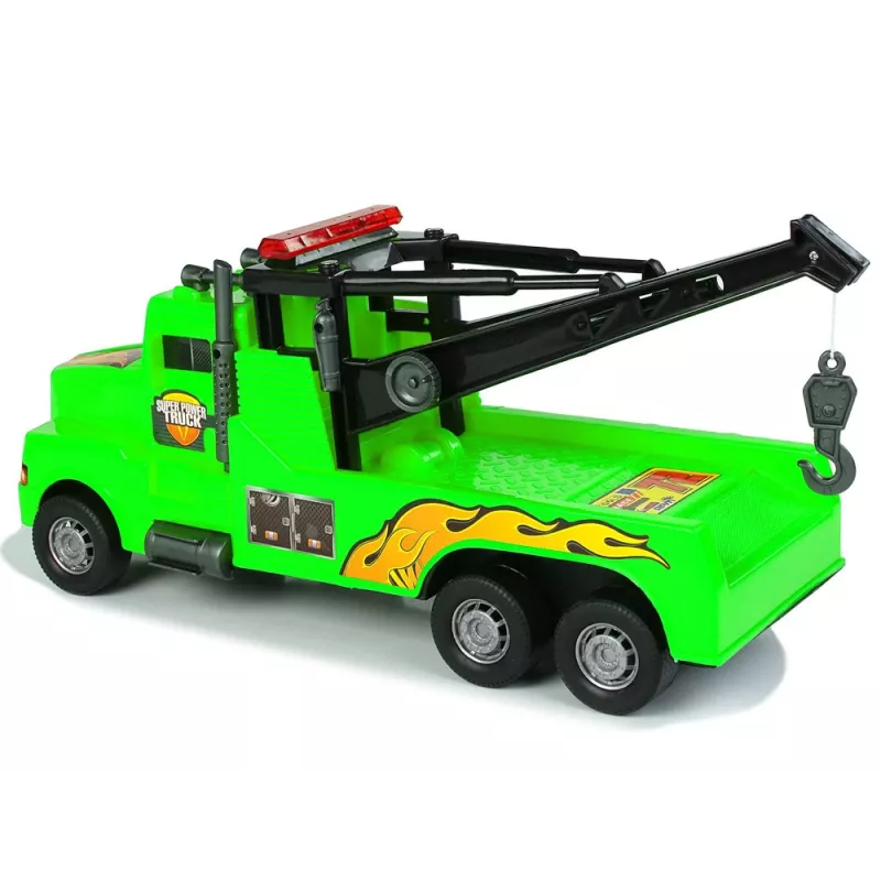 LEAN TOYS Coche grúa de asistencia en carretera 1:10 verde cuerda