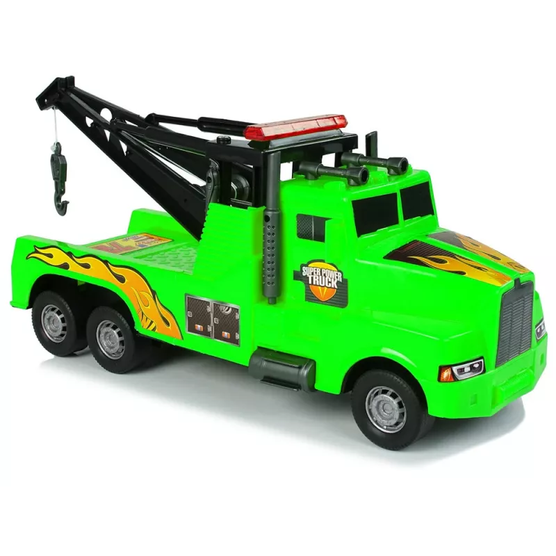 LEAN TOYS Coche grúa de asistencia en carretera 1:10 verde cuerda