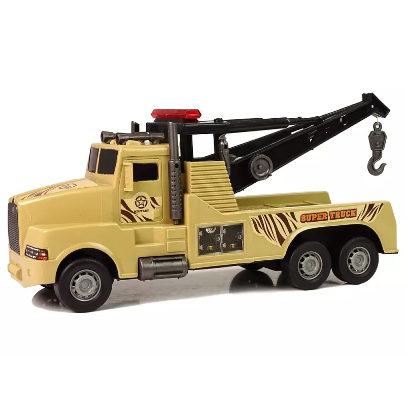 LEAN TOYS Coche grúa de asistencia en carretera 1:10 cuerda marrón