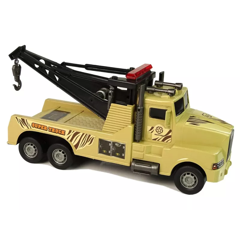 LEAN TOYS Coche grúa de asistencia en carretera 1:10 cuerda marrón