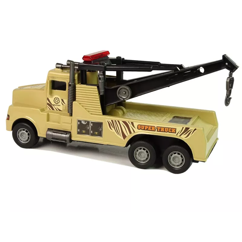 LEAN TOYS Coche grúa de asistencia en carretera 1:10 cuerda marrón