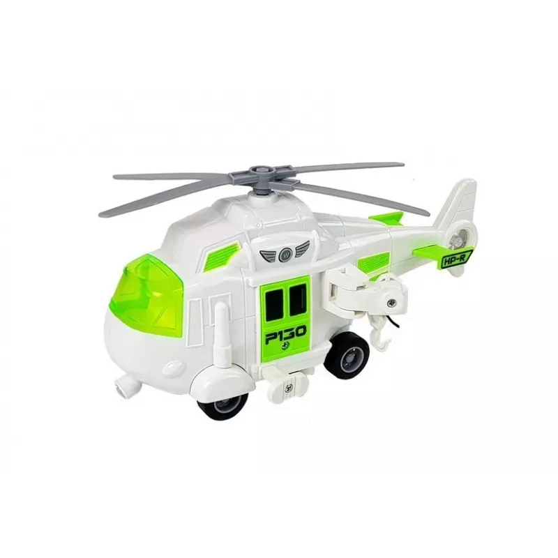 LEAN TOYS Camión portacoches a pilas 1:16 con helicóptero