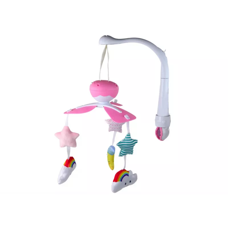 LEAN TOYS Móvil de cuna Sky Sound Rosa