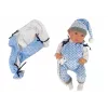 LEAN TOYS Muñeca bebé 46 cm chupete azul manta de estrellas