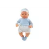 LEAN TOYS Muñeca bebé 46 cm azul chupete gorro calcetines