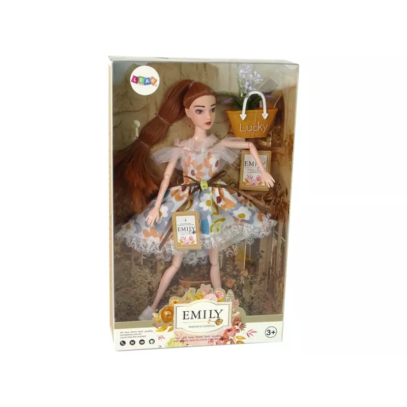 LEAN TOYS Muñeca bebé Emily Autumn pelo rojo y flores